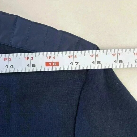 Michael Kors Mens Sweater 1/4 Zip Pullover Cotton Blend Navy Blue Size Medium - Picture 13 of 16